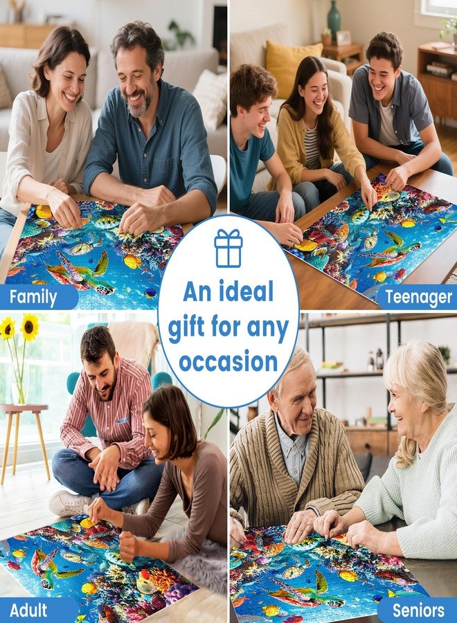VOLUVOLU 500 Piece Puzzle for Adults, Turtle Jigsaw Puzzles, Sea Animals Puzzles 500 Pieces, Birthday and Barious Holiday Party for Family Adult, Funny Puzzle for Adults, 20.5x15 in - Image 5